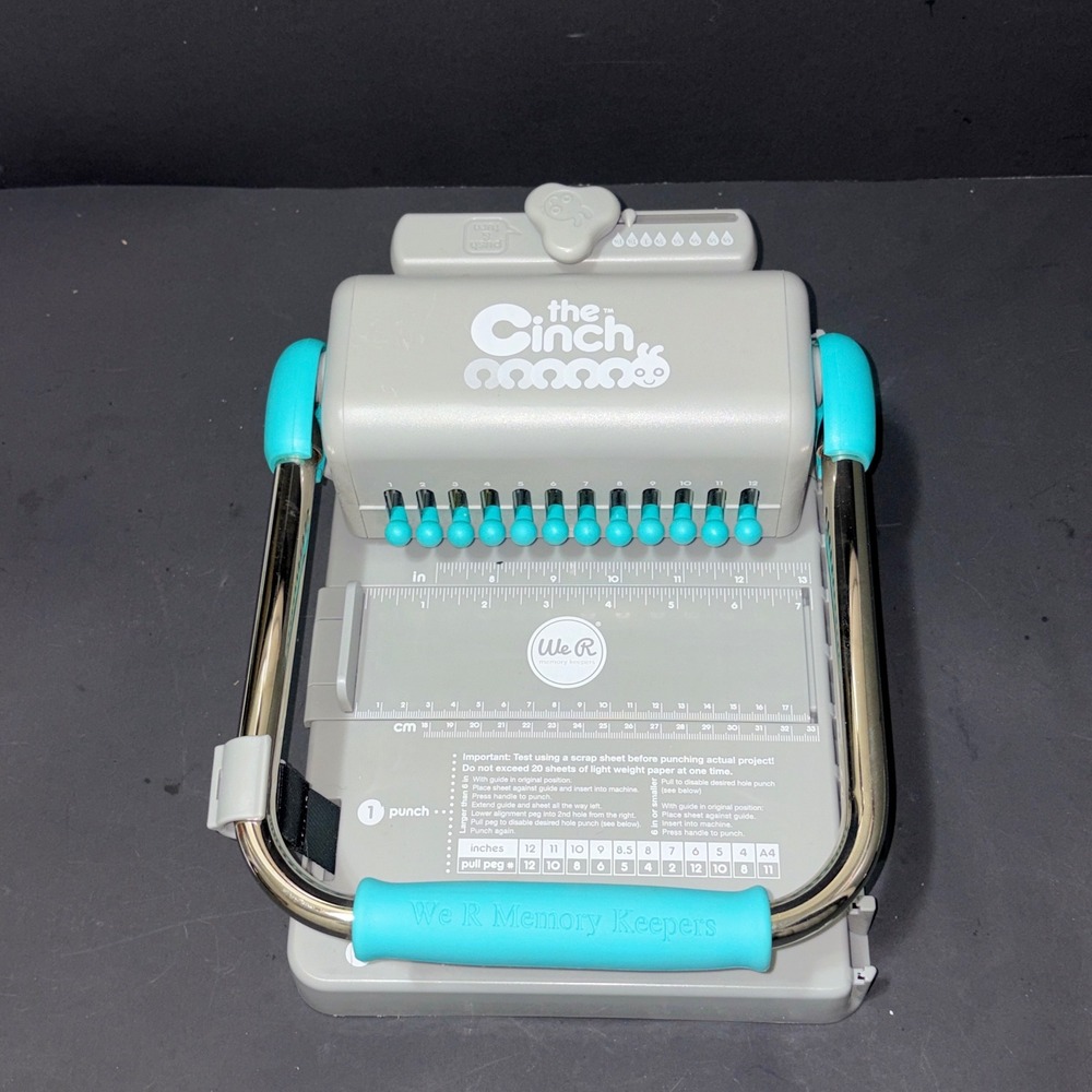 The Cinch Book Binding Machine Tool We R Memory Keepers Gray And Turquoise